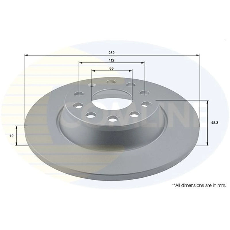 Comline 2 x Solid Rear Brake Discs ADC1499-x2