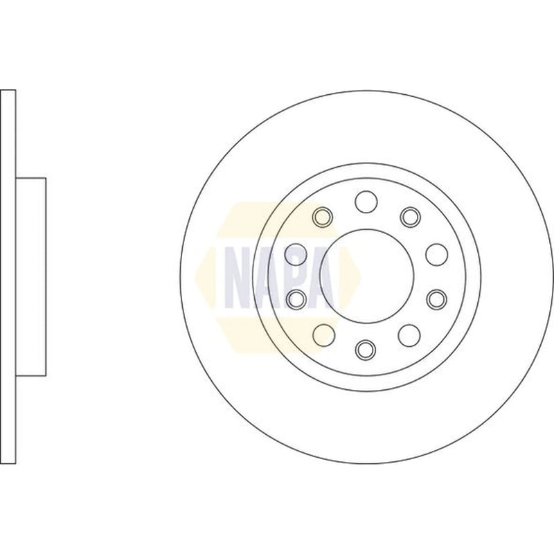 NAPA 2 x Solid Rear Brake Discs NBD6000