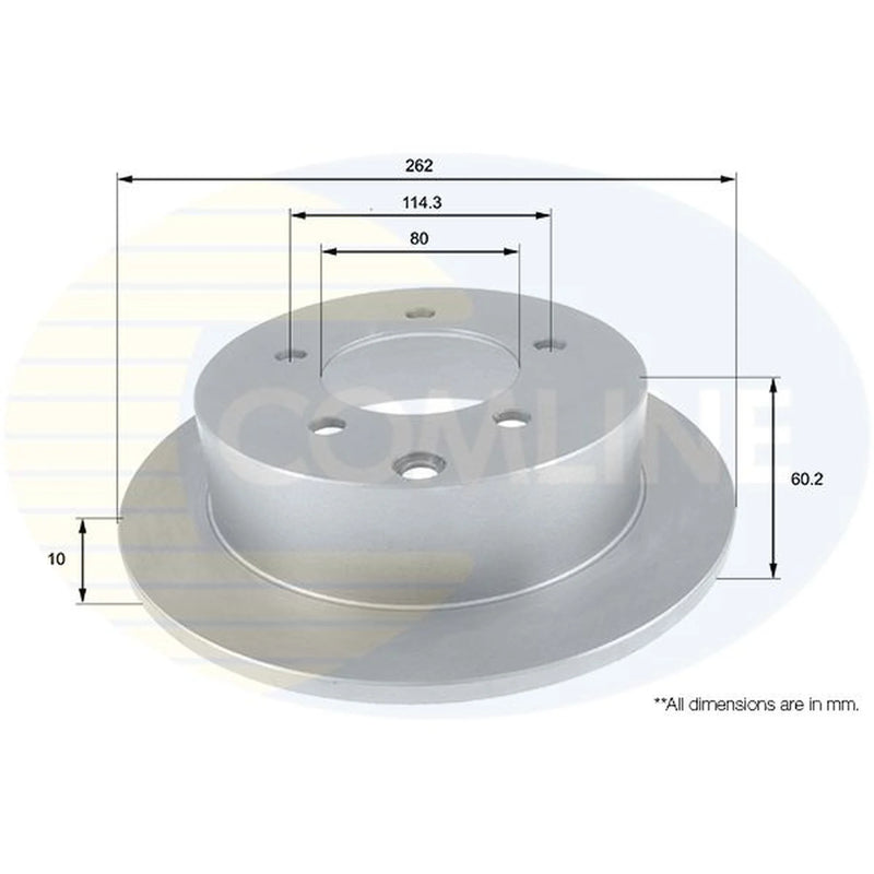 Comline 2 x Solid Rear Brake Discs ADC0382-x2