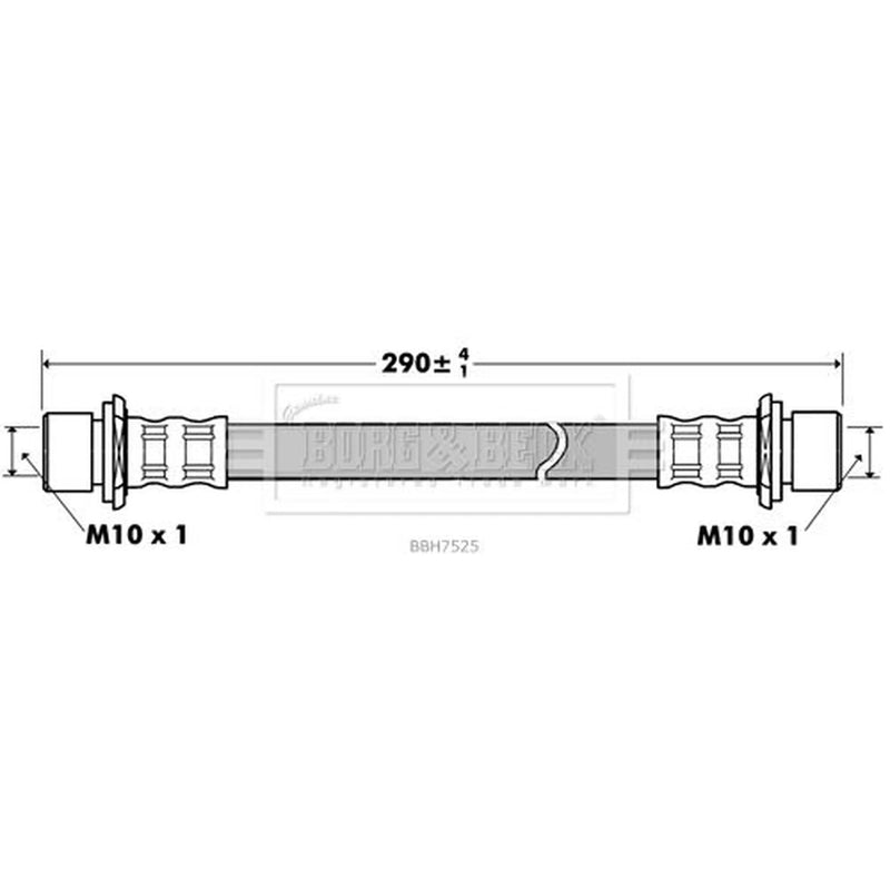 Borg & Beck Brake Hydraulic Hose Line Front Right BBH7525