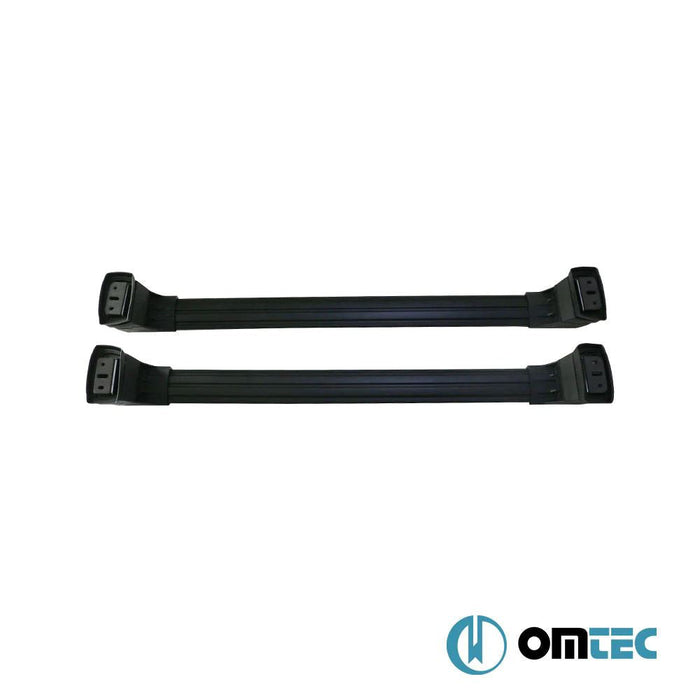 Aluminium Roof Bars Rack Black fits Volkswagen Caddy 2021- - Omtec - Van Life Living