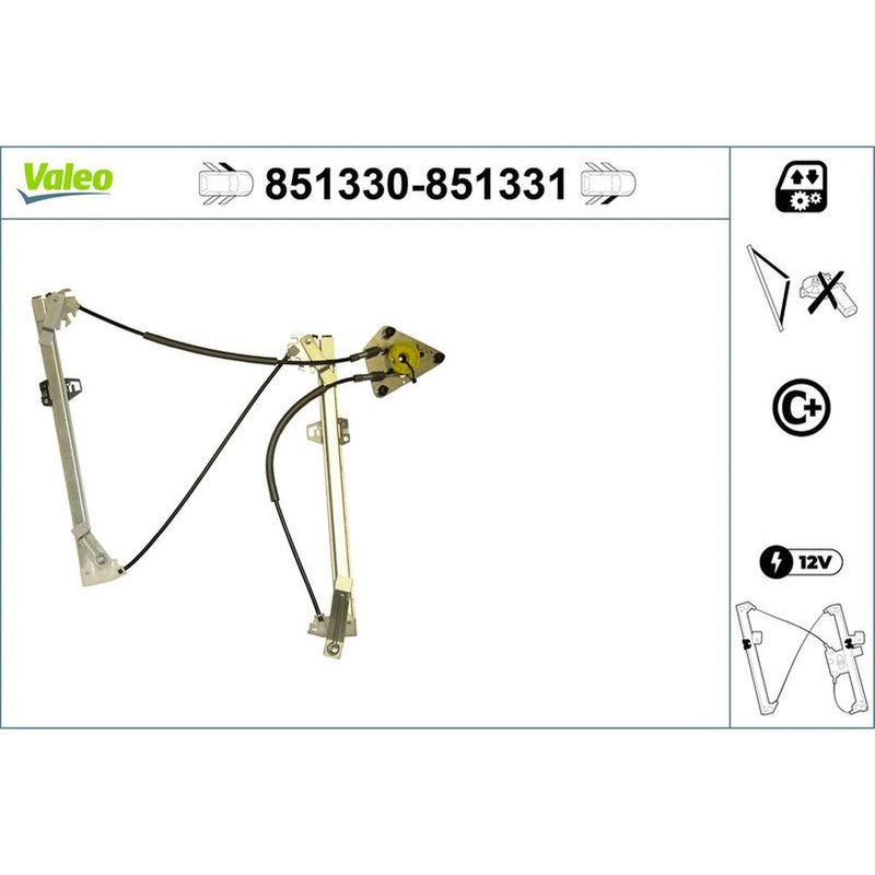 Valeo Electric Window Regulator Lifter Right Front 851331