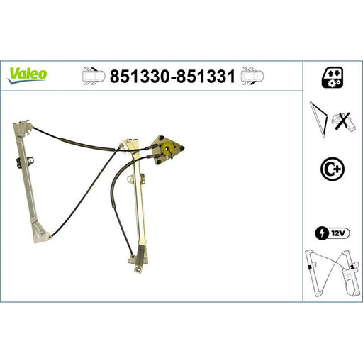 Valeo Electric Window Regulator Lifter Right Front 851331