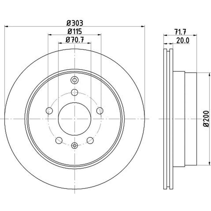 Mintex 2 x Rear Brake Discs MDC2020-x2