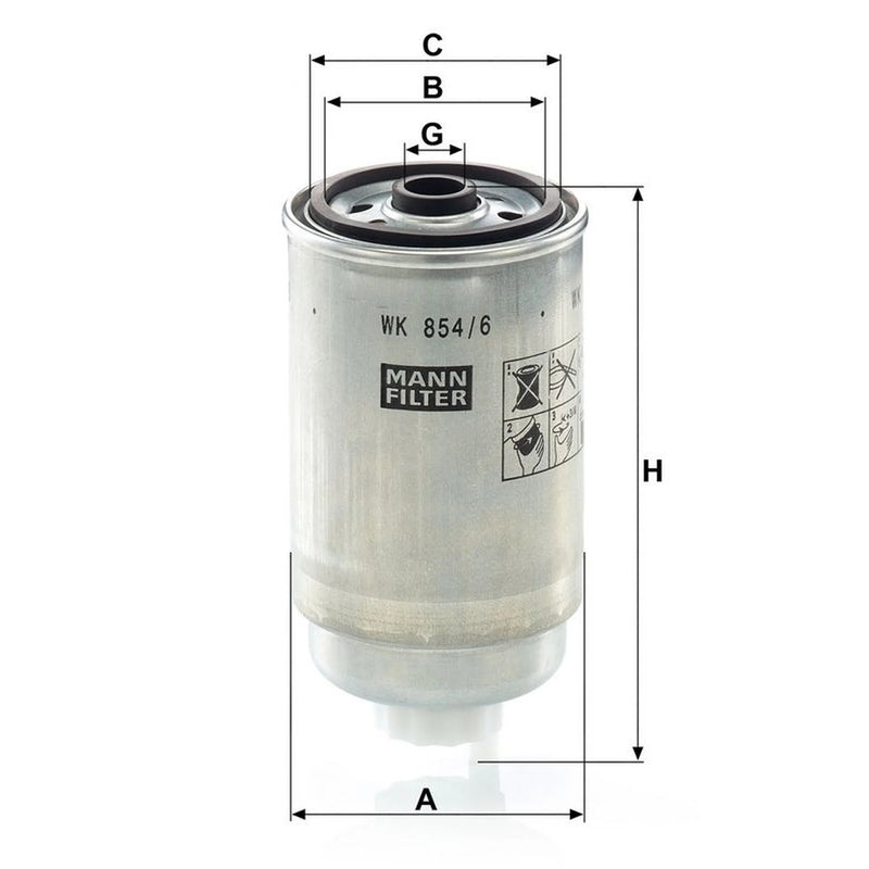 MANN-FILTER Fuel Filter Element WK 854/6