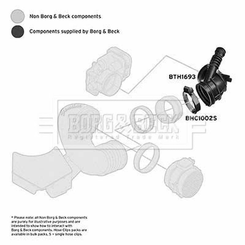 Borg & Beck Air Filter Intake Hose NBR (nitrile butadiene rubber) BTH1693