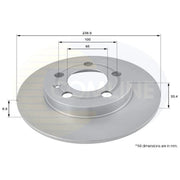 Comline 2 x Solid Rear Brake Discs ADC1443-x2