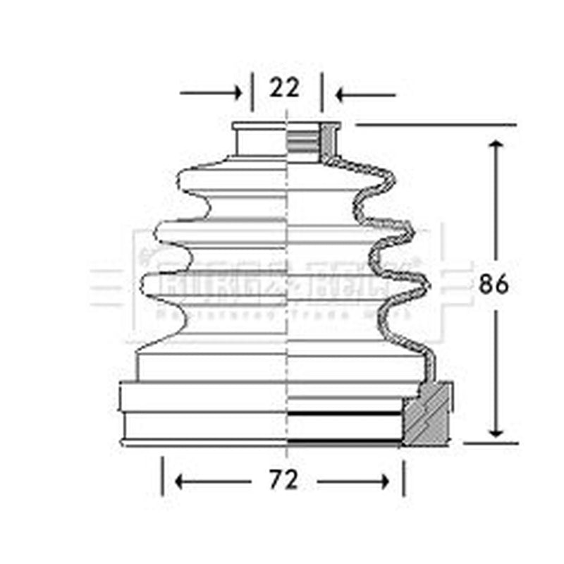 Borg & Beck Drive Shaft Bellow Kit transmission sided BCB2782