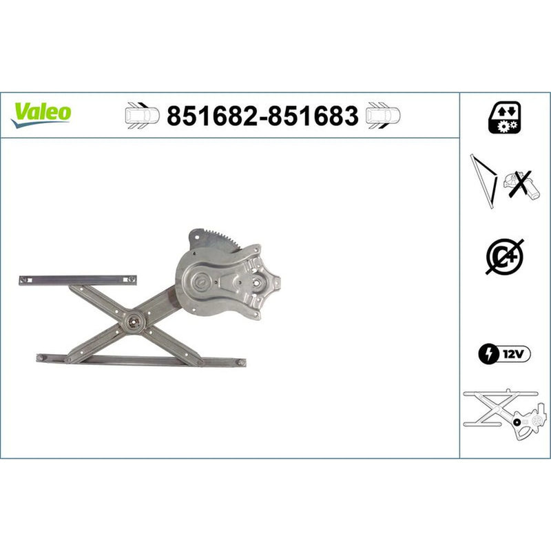 Valeo Electric Window Regulator Lifter Right Front 851683