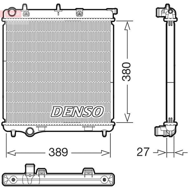 Denso Engine Radiator fits Citroën C2 2003-2009 1.4 1.6
