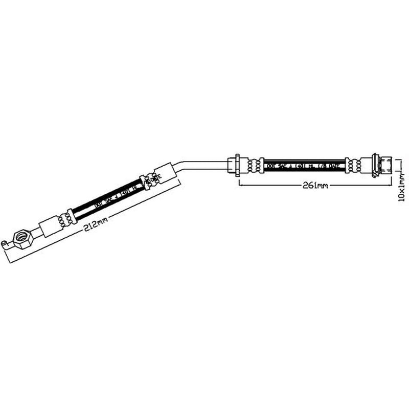 Juratek Brake Hydraulic Hose Line Front Left JBH1231L
