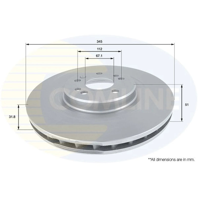 Comline 2 x Vented Front Brake Discs ADC1633V