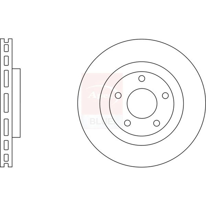 Apec 2 x Vented Front Brake Discs SDK6572-x2