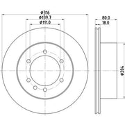 Mintex 2 x Vented Rear Brake Discs MDC1298-x2