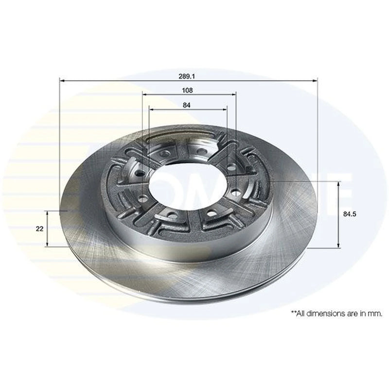 Comline 2 x Solid Rear Brake Discs ADC9108-x2