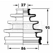 Borg & Beck Drive Shaft Bellow Kit Wheel Side BCB6061