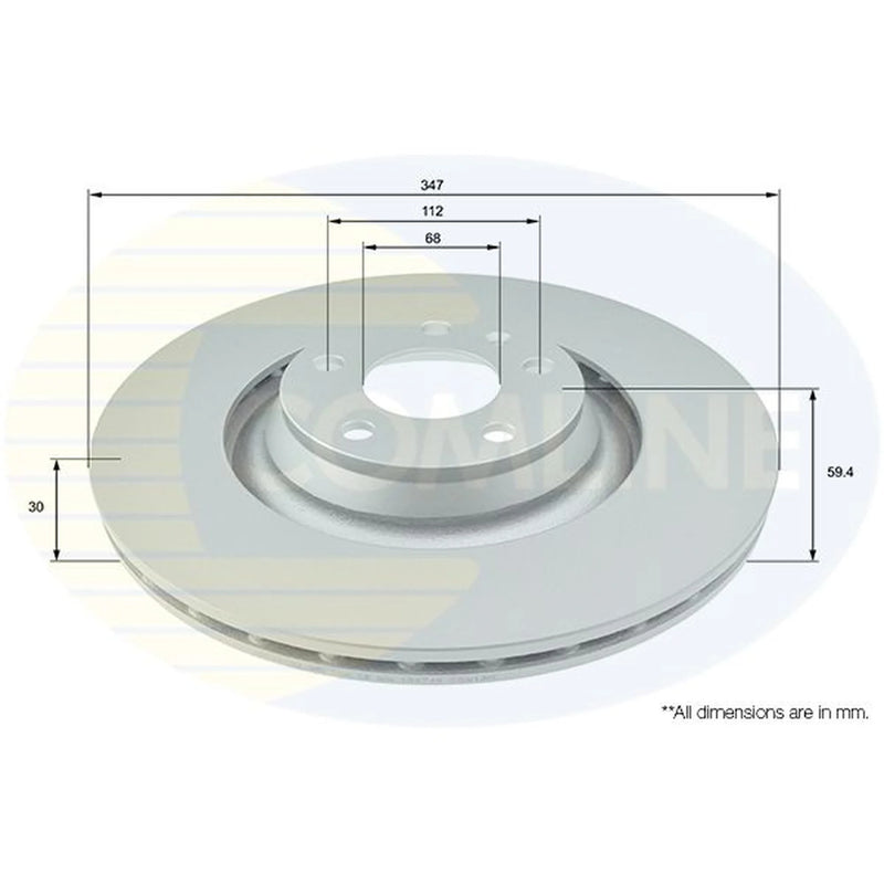 Comline 2 x Vented Front Brake Discs ADC1490V-x2