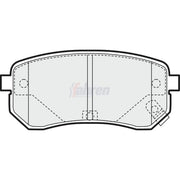 Fahren Rear Brake Pad Set fits Hyundai I10 I 2007-2018 1.0 1.1 1.2