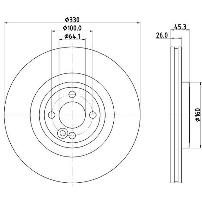 Mintex 2 x Vented Front Brake Discs MDC2691