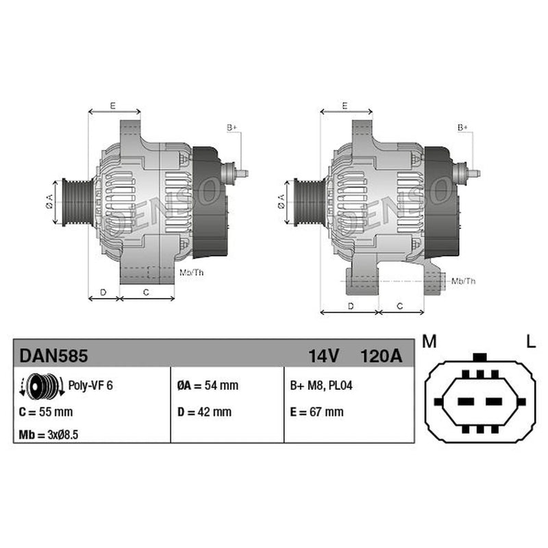 Denso Car Alternator 12V fits Opel Corsa D 2006-2014 1.3