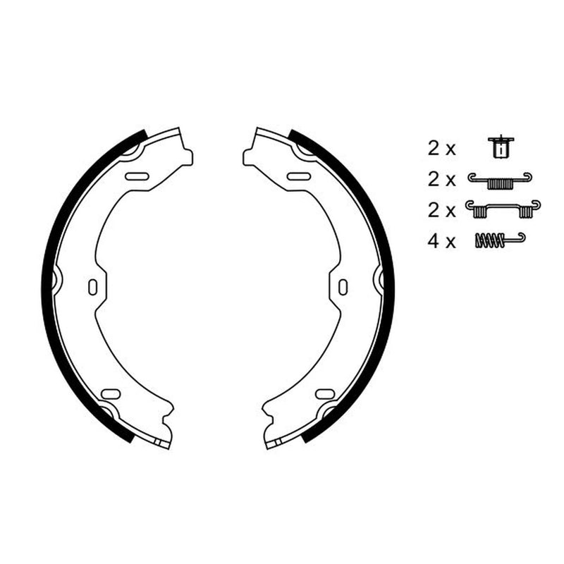 Bosch Parking Brake Shoe Set 0 986 487 725