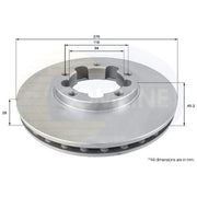 Comline Front Brake Discs ADC0280V-x2