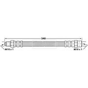 Borg & Beck Brake Hydraulic Hose Line Rear Right BBH6813
