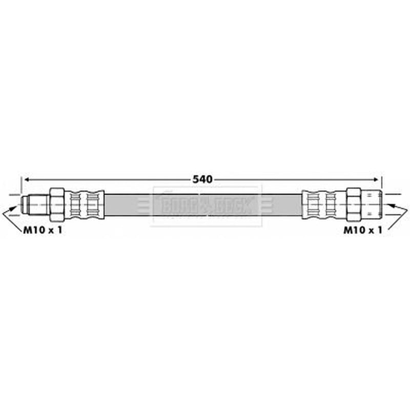 Borg & Beck Brake Hydraulic Hose Line Rear Right BBH6813