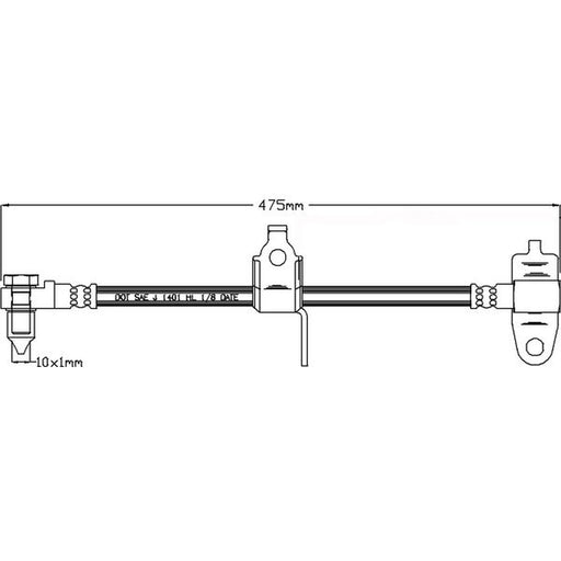 Abtex Brake Hydraulic Hose Line Front Right ABH1087R