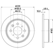 Mintex Mintex Rear Brake Disc Kit solid 239mm MDK0073