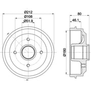 Mintex Brake Drum Assembly Rear MBD035