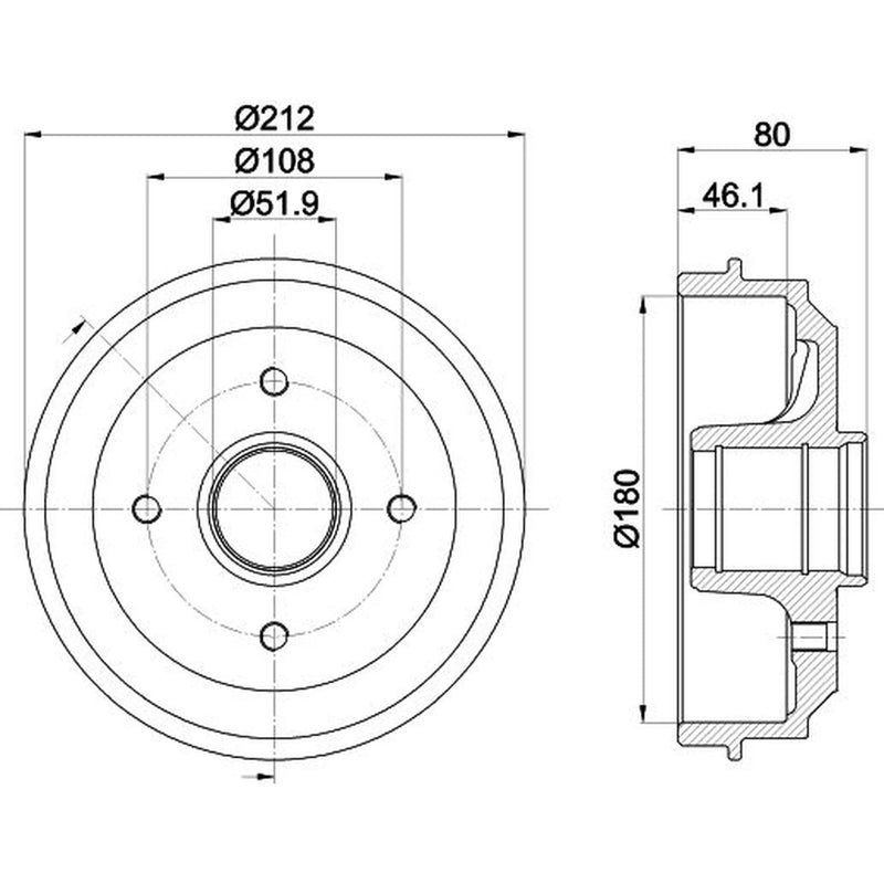 Mintex Brake Drum Assembly Rear MBD035