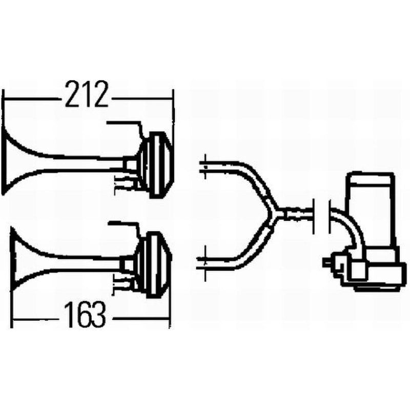Hella Trumpet Style Car Horn 3PB 003 001-651