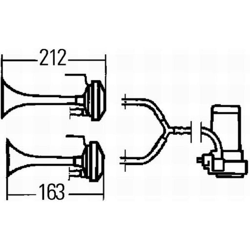 Hella Trumpet Style Car Horn 3PB 003 001-651