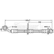 Borg & Beck Brake Hydraulic Hose Line Front Right BBH7017