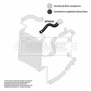 Borg & Beck Intercooler Turbo Charge Air Hos BTH1531