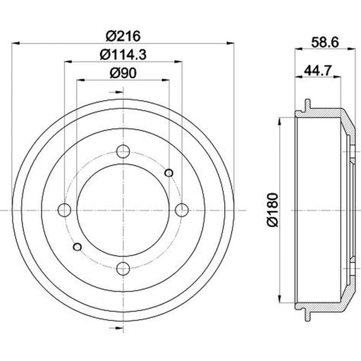 Mintex Brake Drum Assembly Rear MBD356