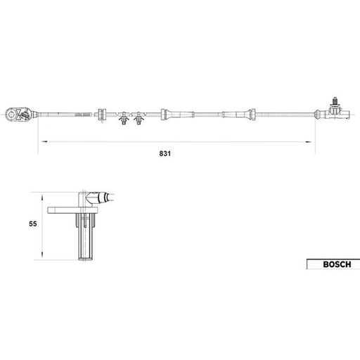 Bosch ABS Wheel Speed Sensor Rear Right 0 265 007 558