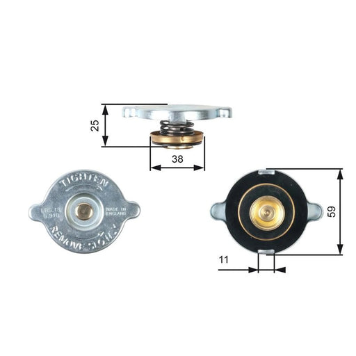 Gates Radiator Expansion Tank Cap bar RC122
