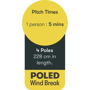 4 Pole Multicoloured Polythene Windbreak 1440 - Quest - Van Life Living