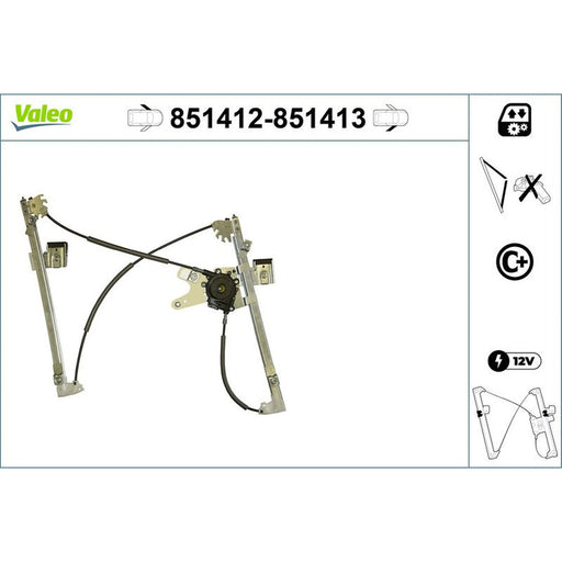 Valeo Electric Window Regulator Lifter Left Front 851412
