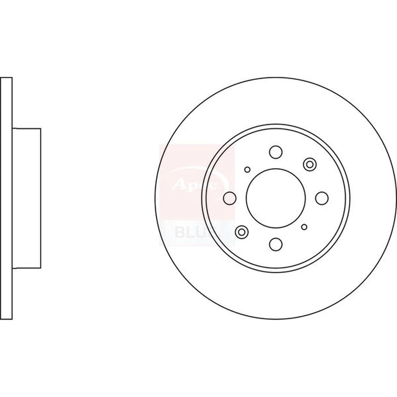 Apec 2 x Solid Front Brake Discs SDK6075-x2
