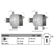 Denso Car Alternator 12V DAN968