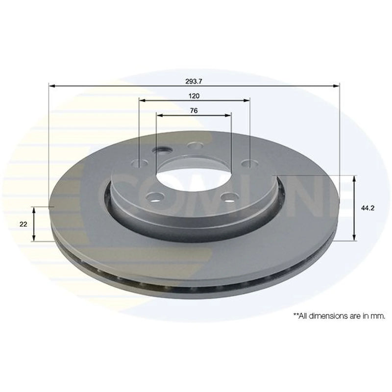 Comline 2 x Vented Rear Brake Discs ADC1453V-x2