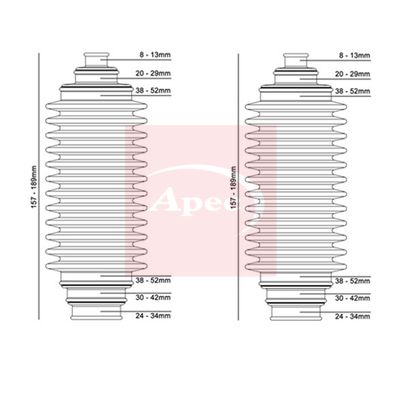 Apec Red ACB3001 Bellow Kit, steering