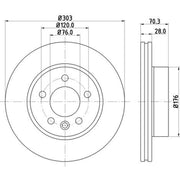 DON 2 x Vented Front Brake Discs PCD22801-x2