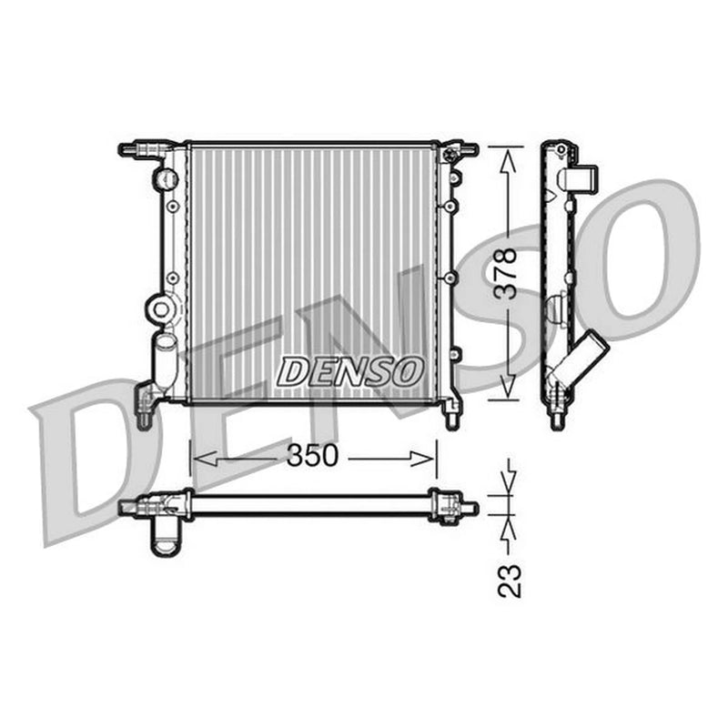 Denso Engine Radiator fits Renault Clio I 1990-1998 1.2 1.4