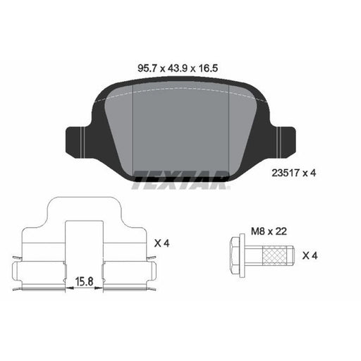 Textar Rear Brake Pad Set 2351703