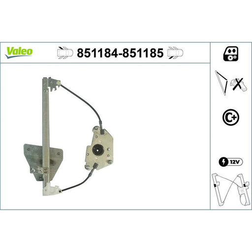 Valeo Electric Window Regulator Lifter Left Rear 851184