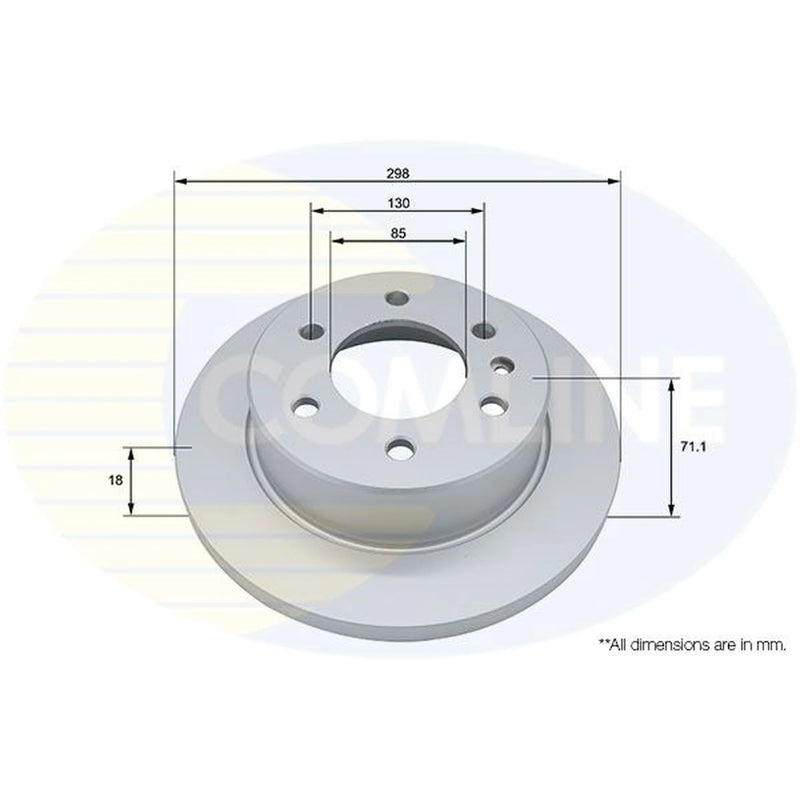 Comline 2 x Solid Rear Brake Discs ADC4077-x2